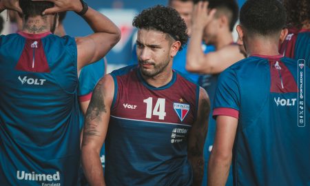 Mancuso em treino pelo Fortaleza. (Foto: Mateus Lotif/FEC)