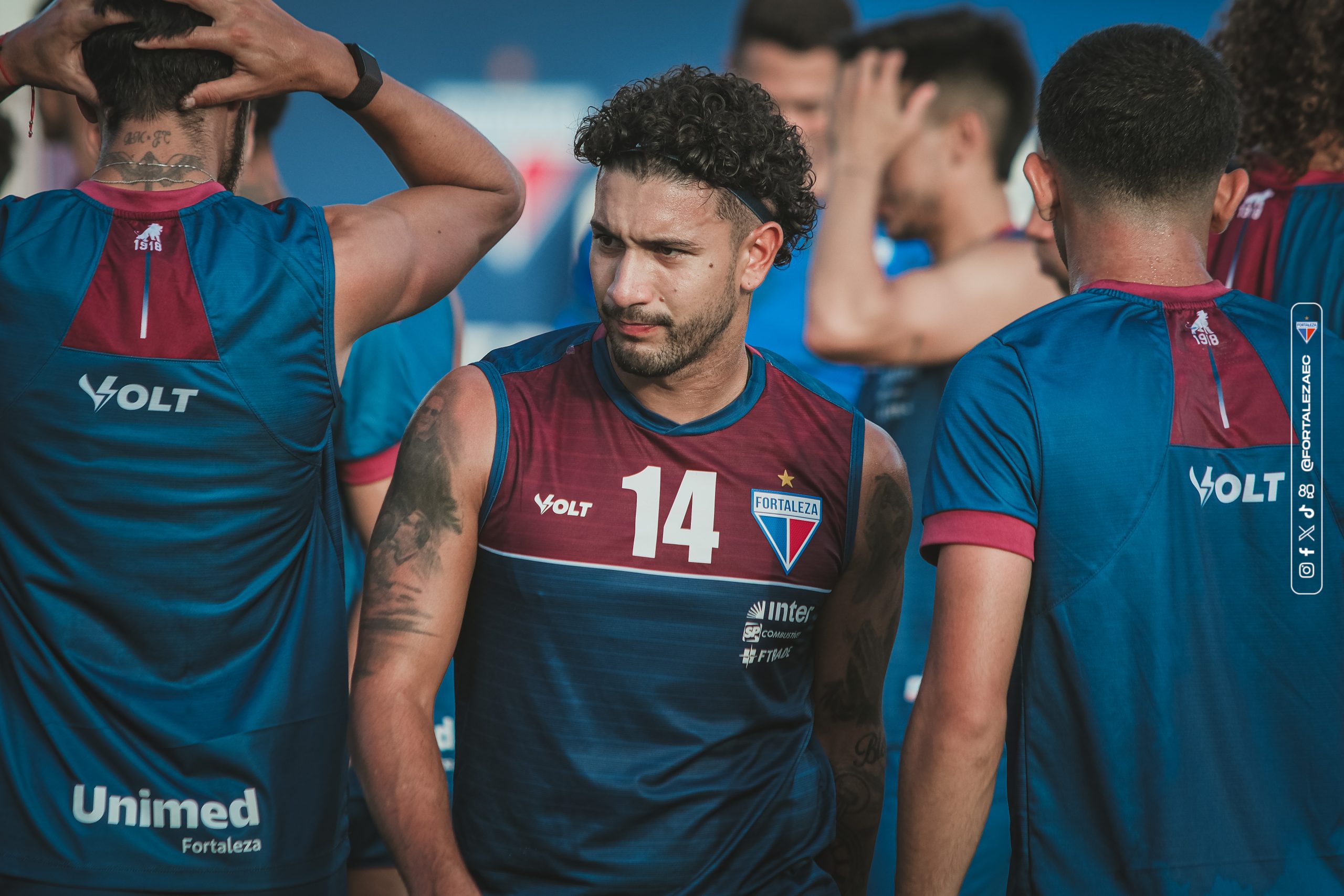 Mancuso em treino pelo Fortaleza. (Foto: Mateus Lotif/FEC)