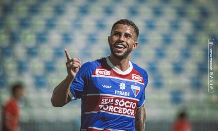 Kauê Canela em atuação pelo Fortaleza. (Foto: João Moura/FEC)