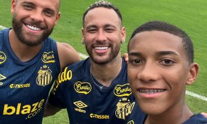 Neymar durante primeiro treino - Foto: Reprodução/Santos FC