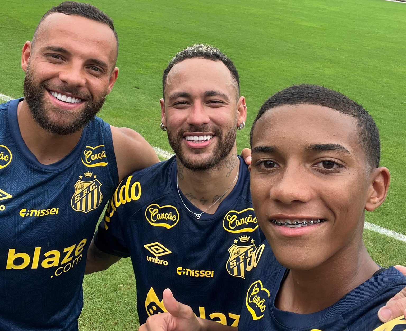 Neymar durante primeiro treino - Foto: Reprodução/Santos FC