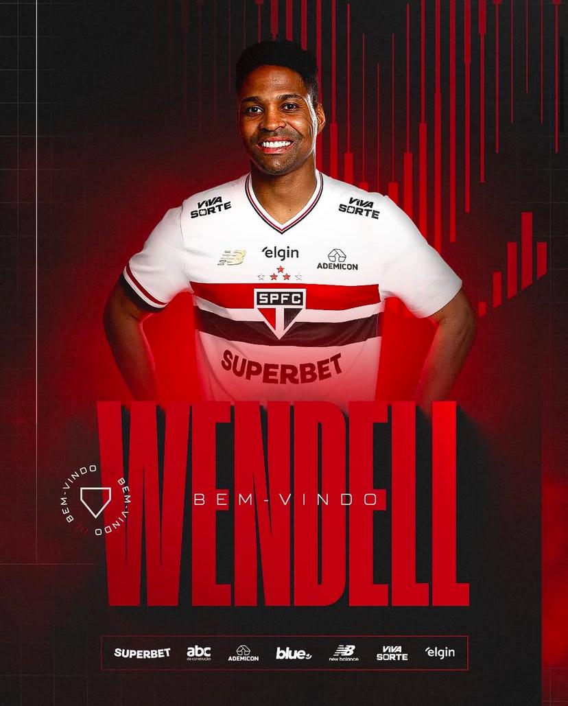 Wendell anunciado pelo São Paulo. (Foto: Reprodução / SPFC)