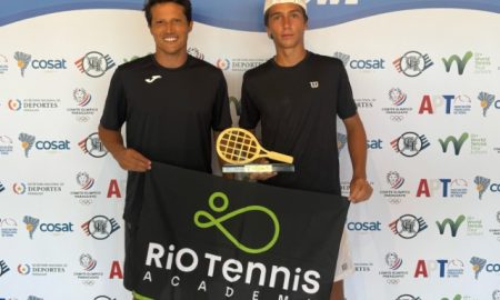 Leonardo Storck à direita com treinador Bruno Savi (Foto: Divulgação)