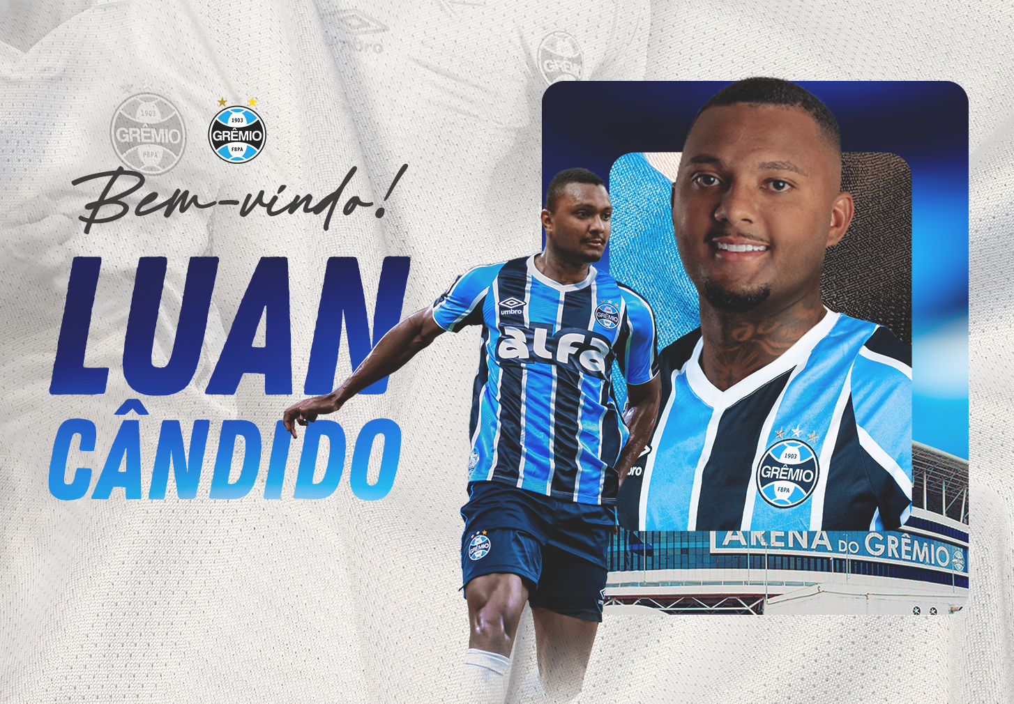 Luan Cândido é anunciado no Grêmio. (Foto: Reprodução/GFBPA)