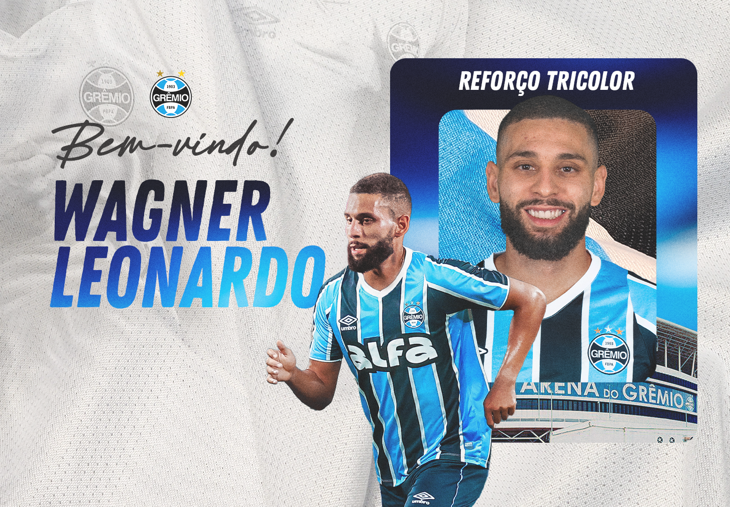 Grêmio anuncia a contratação de Wagner Leonardo. (Foto: Reprodução/GFBPA)