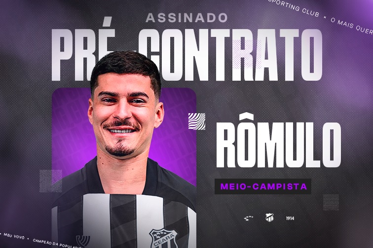 Rômulo é anunciado pelo Ceará. (Foto: Reprodução/CSC)