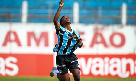 Gabriel Mec em atuação pelo Grêmio. (Foto: Angelo Pieretti/GFBPA)