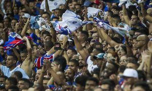 Torcida do Bahia na Casa de Apostas Arena Fonte Nova. (Foto: Rafael Rodrigues/ECB)