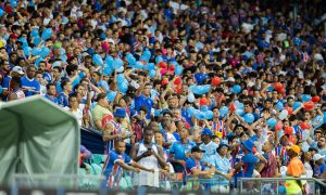 Torcida do Bahia na Casa de Apostas Arena Fonte Nova. (Foto: Letícia Martins/ECB)