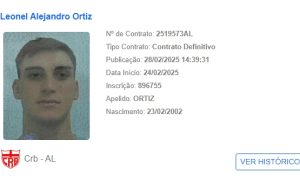 Leonel Ortiz aparece no BID da CBF. (Foto: Reprodução)