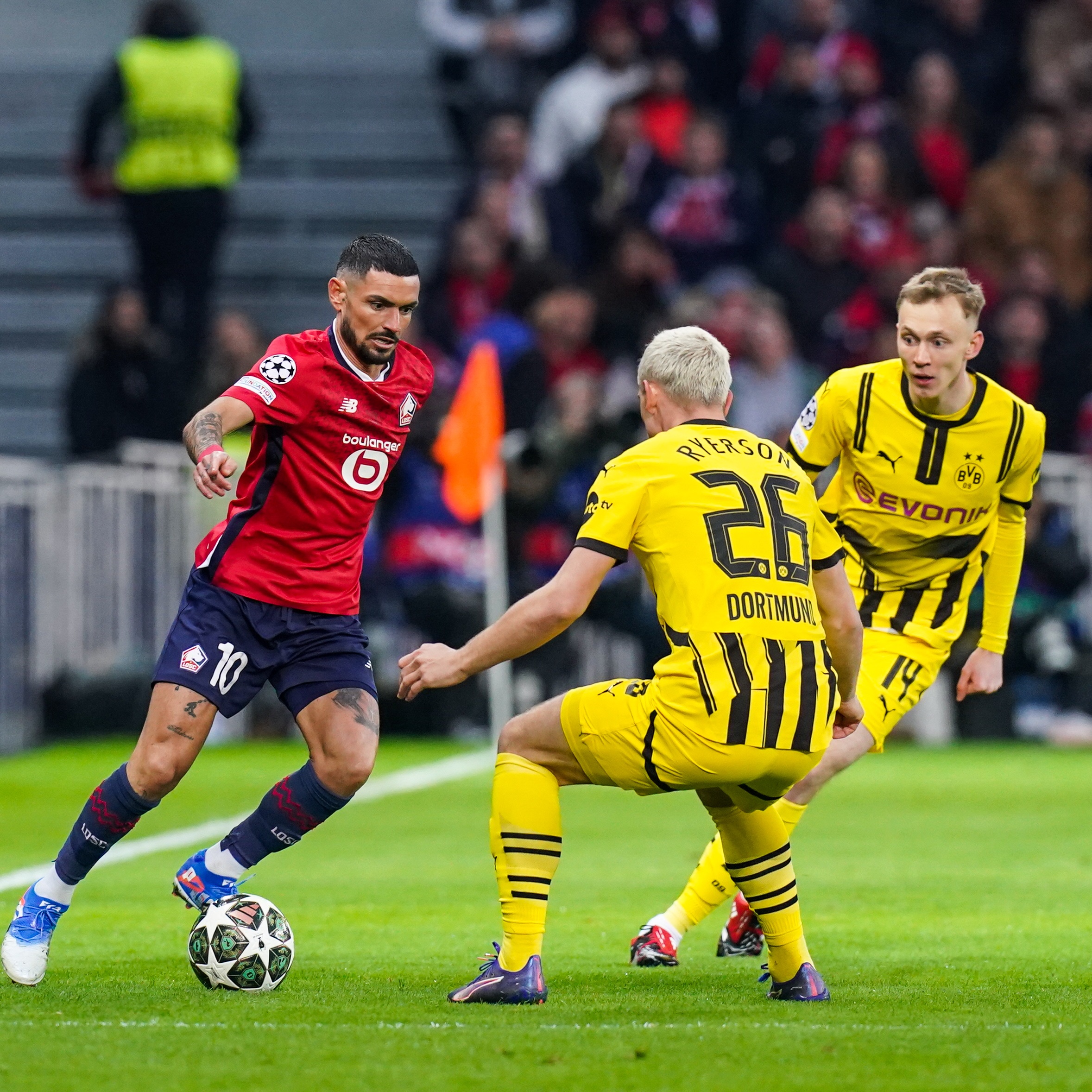 Borussia Dortmund vira sobre o Lille e vai às quartas de final da Champions (Foto: Divulgação/LOSC/X)