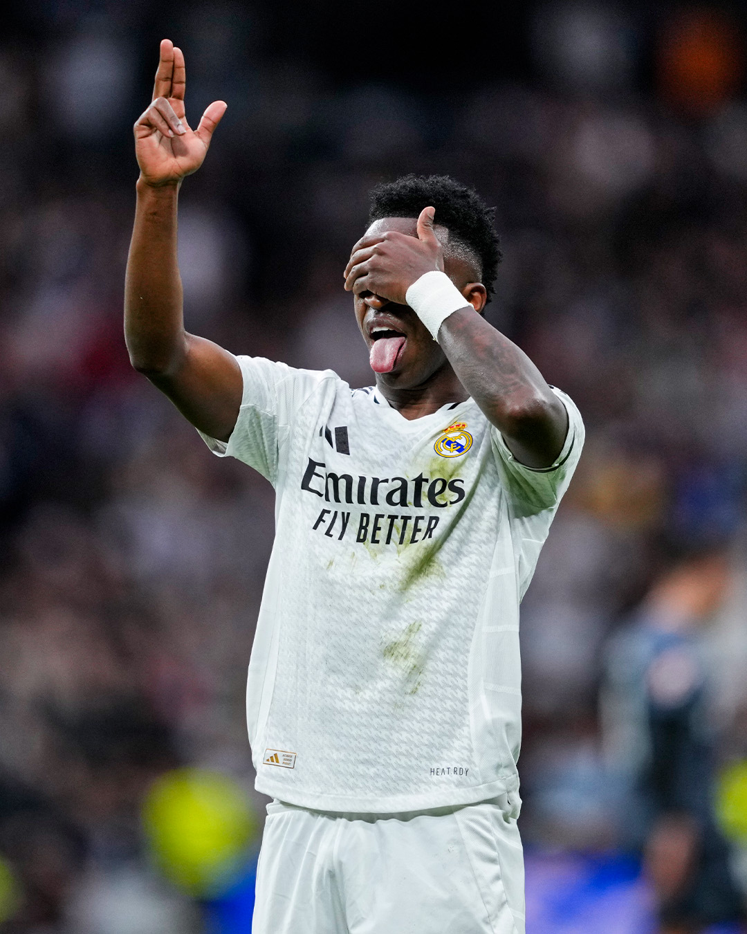 Vini Jr comemorando seu gol pelo Real Madrid (Foto: Divulgação/Real Madrid/X)