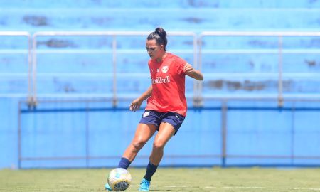 Carol Tavares, jogadora das Bragantinas. (Foto: Fernando Roberto/Red Bull Bragantino)